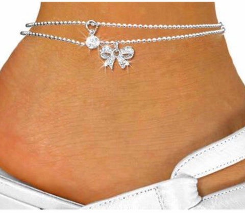 Austrian Crystal Double Strand Anklet Ankle Bracelet Jewelry